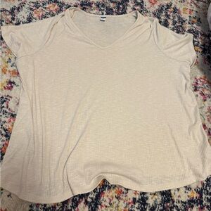 Old Navy Women's Cream Short Sleeve Tee